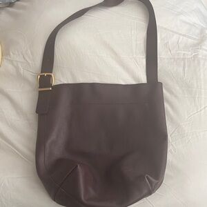 Madewell The Essential Bucket Tote Brown Leather Shoulder Bag